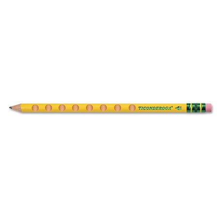 Ticonderoga Groove Pencils, HB (#2), Black Lead, Yellow Barrel, 10PK 13058